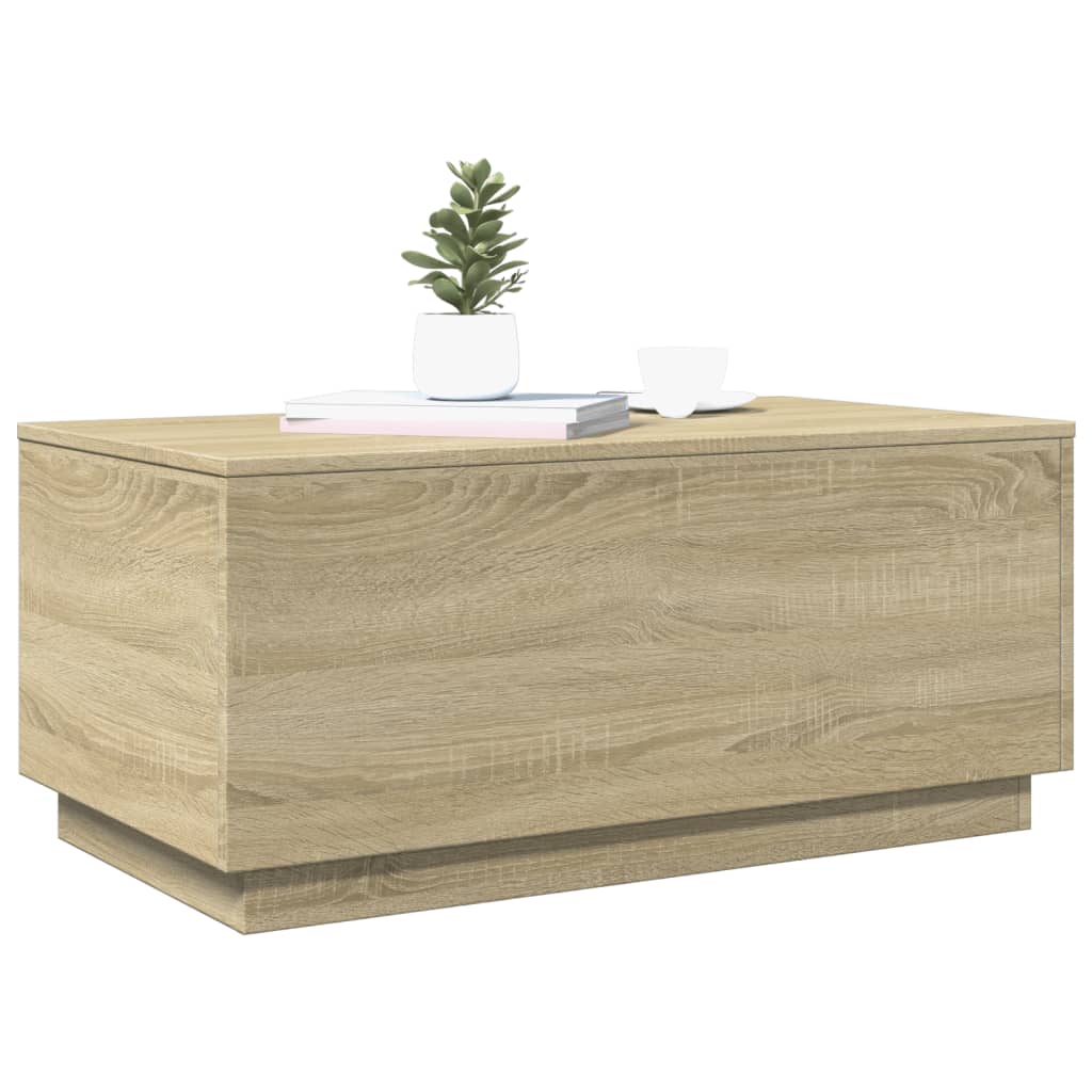 Stolić za kavu s LED svjetlima boja hrasta 90 x 50 x 40 cm