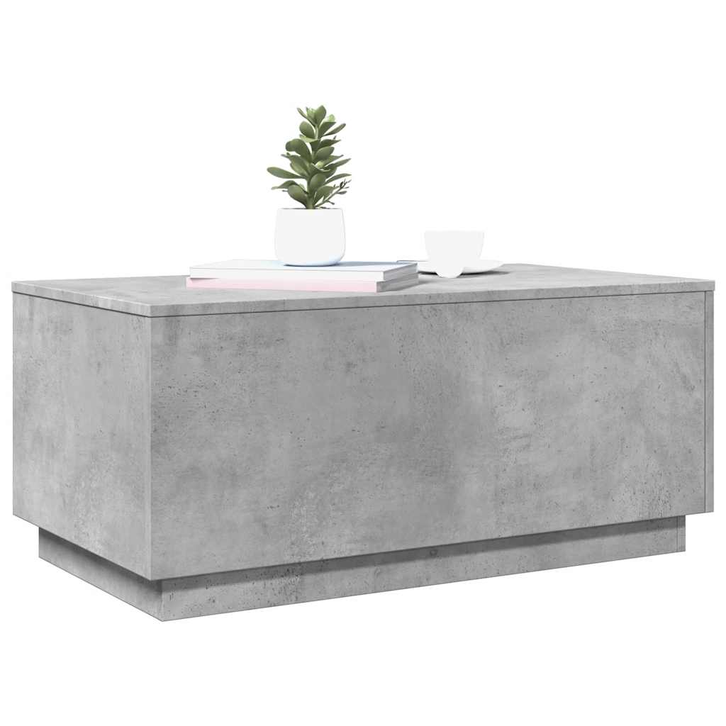 Stolić za kavu s LED svjetlima siva boja betona 90 x 50 x 40 cm