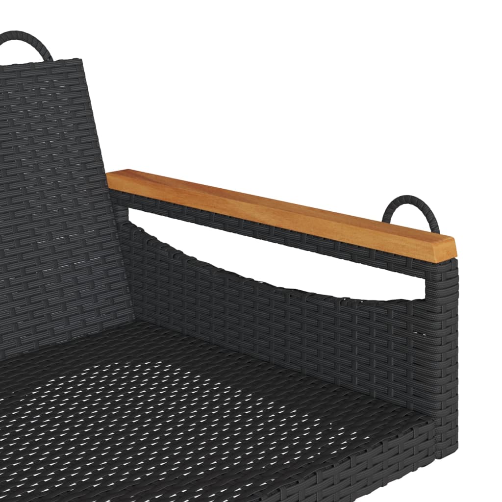 Klupa za ljuljanje crna 109 x 62 x 40 cm od poliratana