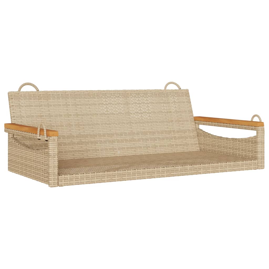 Klupa za ljuljanje bež 109 x 62 x 40 cm od poliratana