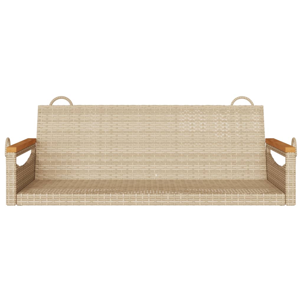 Klupa za ljuljanje bež 109 x 62 x 40 cm od poliratana