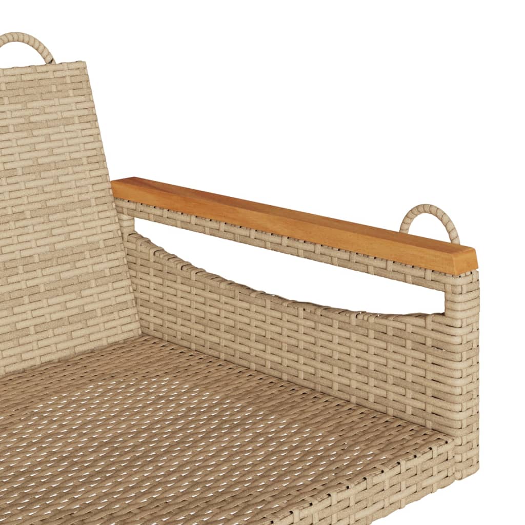 Klupa za ljuljanje bež 109 x 62 x 40 cm od poliratana