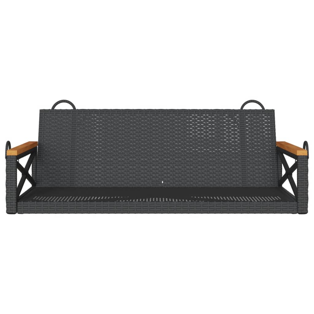 Klupa za ljuljanje crna 109 x 62 x 40 cm od poliratana