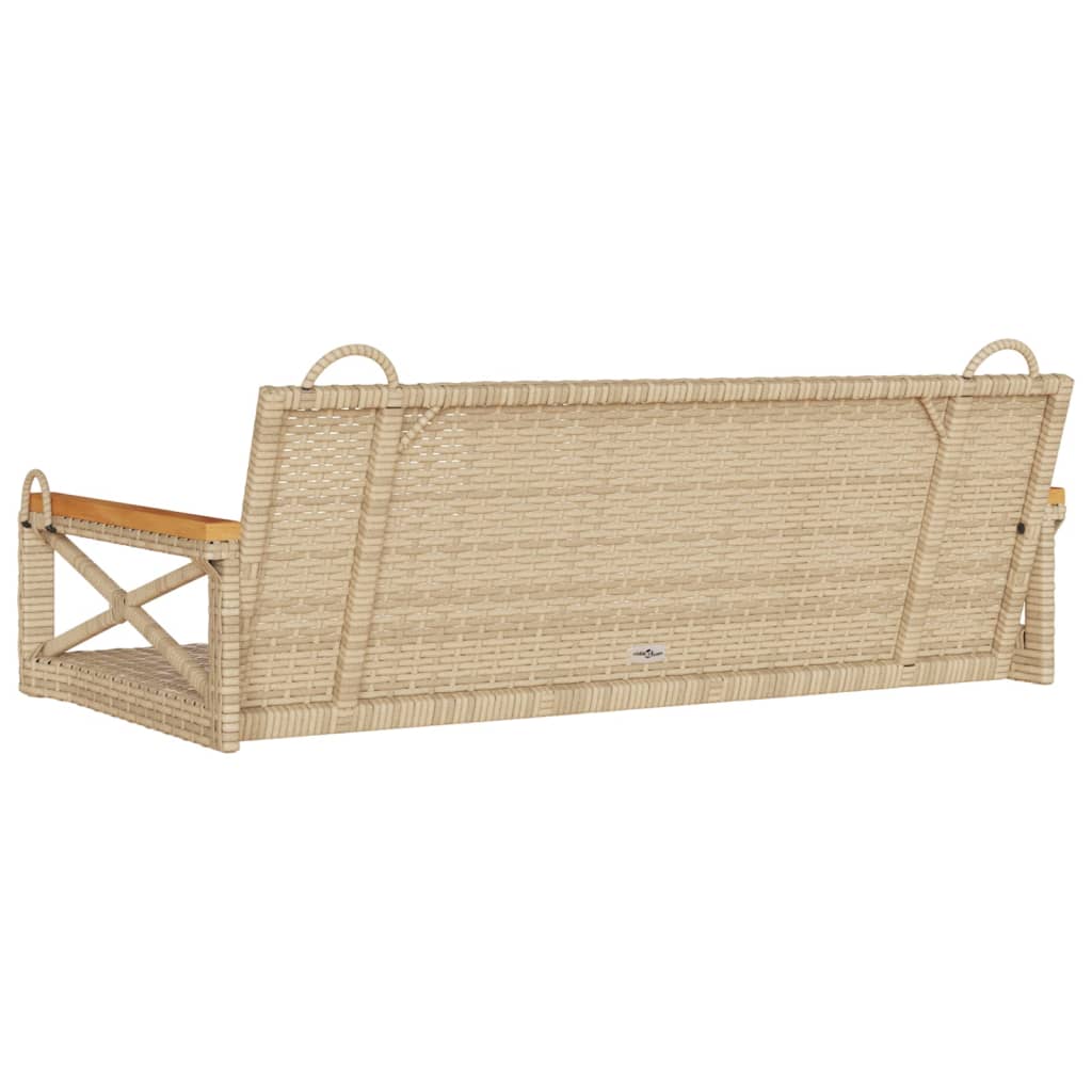 Klupa za ljuljanje bež 109 x 62 x 40 cm od poliratana
