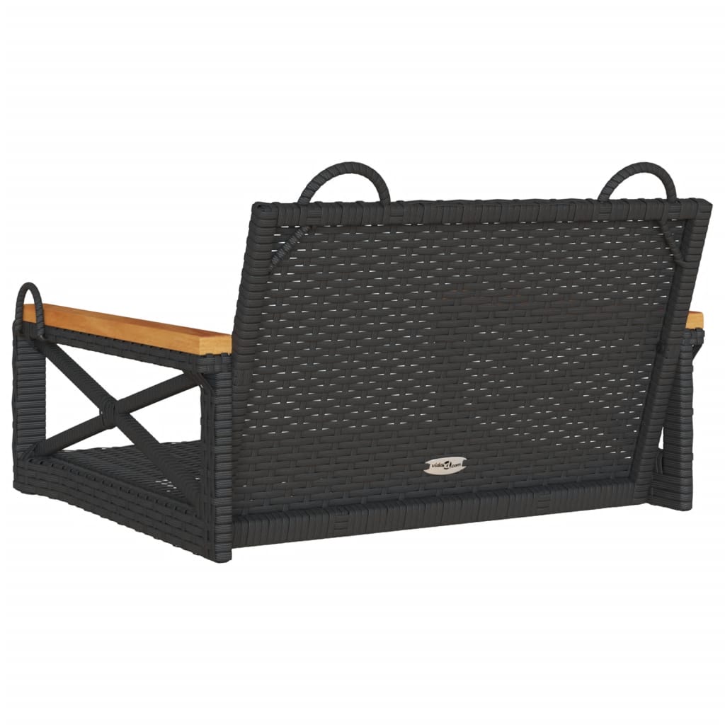 Klupa za ljuljanje crna 63 x 62 x 40 cm od poliratana