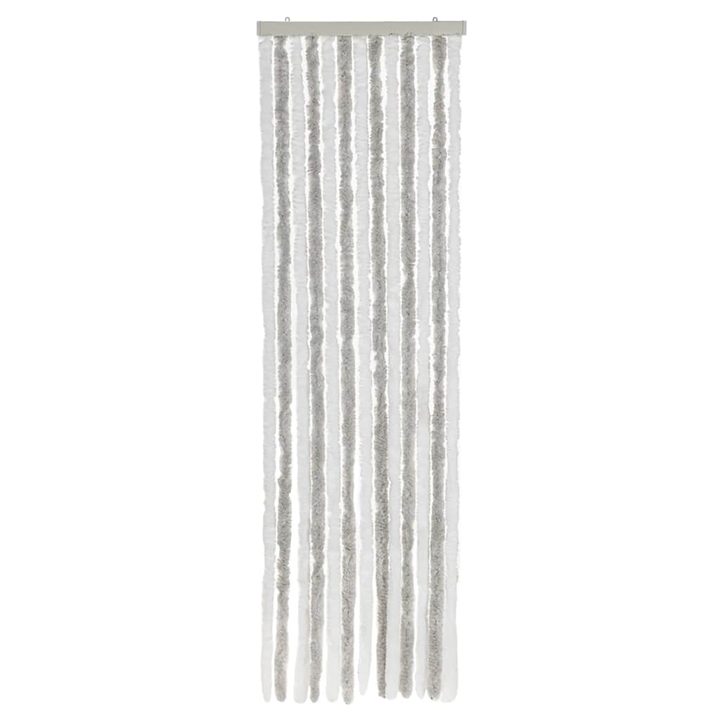 Zastor protiv muha svjetlosivi i bijeli 56x200 cm od šenila
