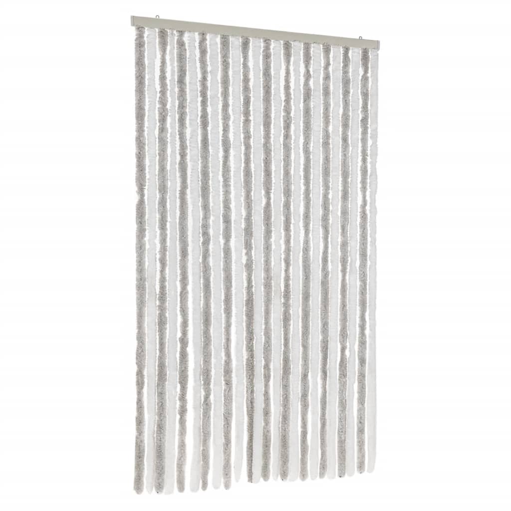 Zastor protiv muha svjetlosivi i bijeli 100 x 230 cm od šenila