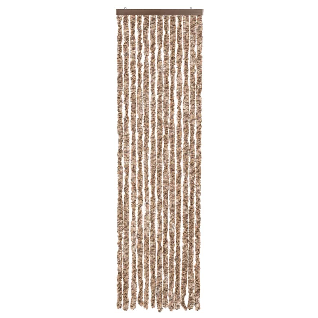 Zastor protiv muha bež-tamnosmeđi 56x185 cm od šenila