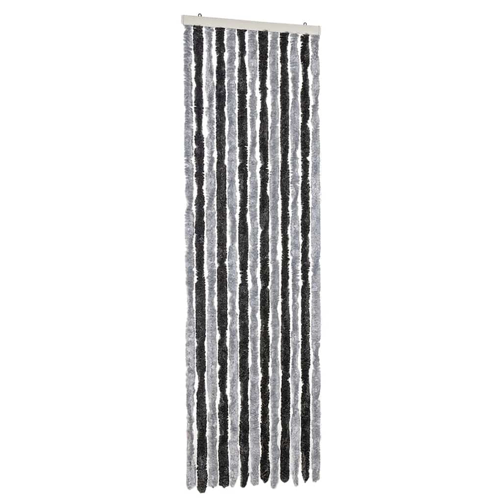 Zastor protiv muha sivo-crni 56x185 cm od šenila