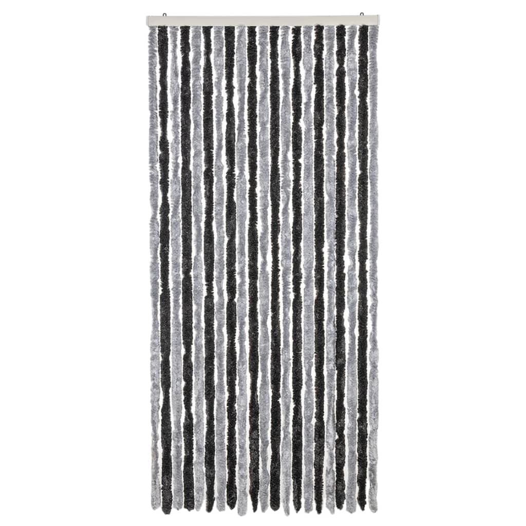 Zastor protiv muha sivo-crni 90 x 200 cm od šenila