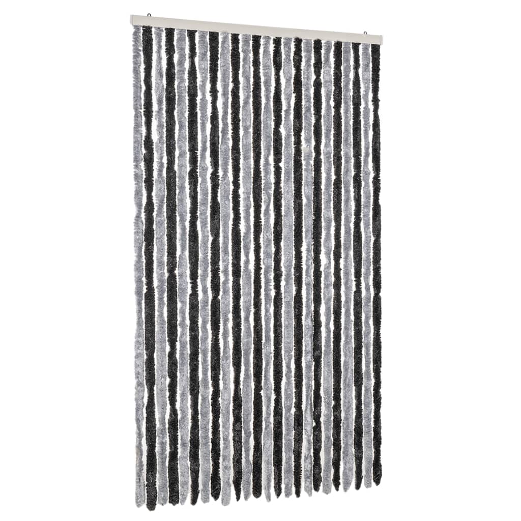 Zastor protiv muha sivo-crni 100 x 220 cm od šenila