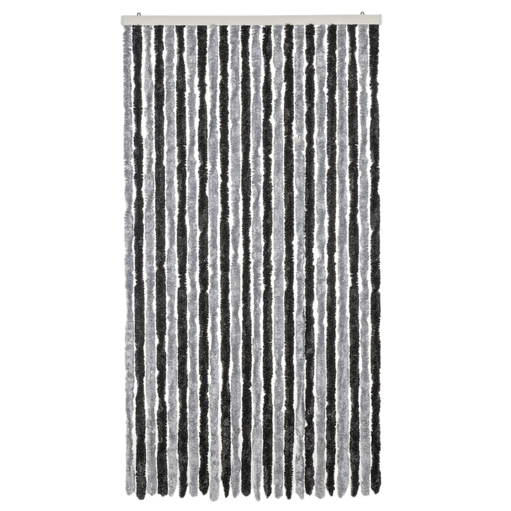 Zastor protiv muha sivo-crni 100 x 220 cm od šenila