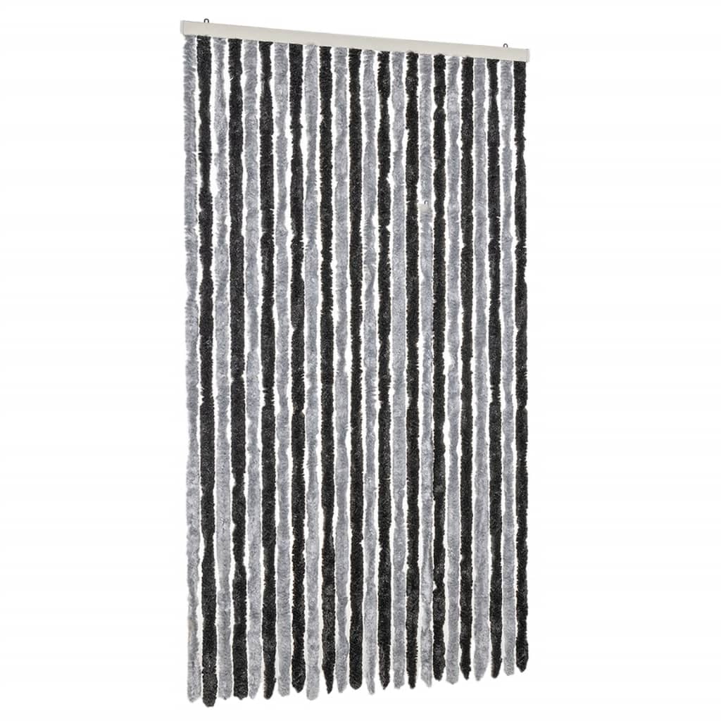 Zastor protiv muha sivo-crni 100 x 230 cm od šenila