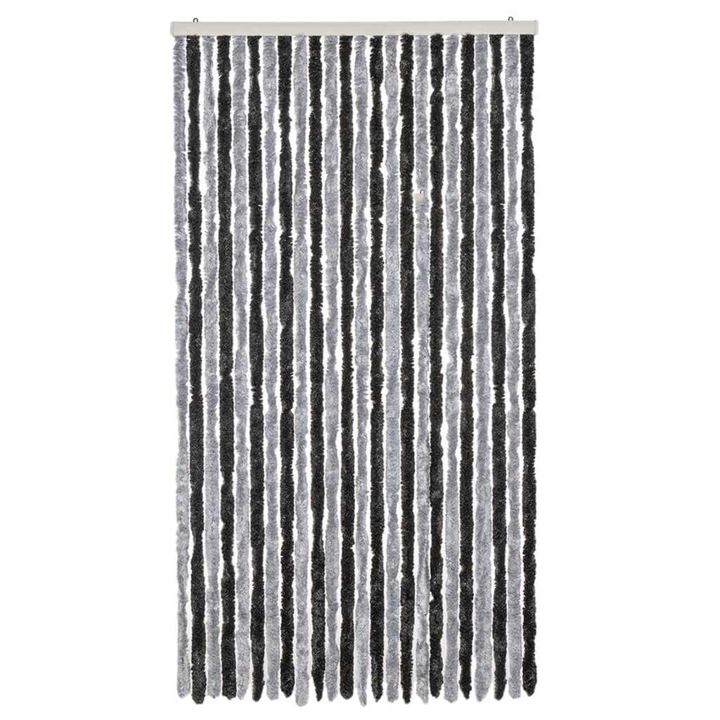 Zastor protiv muha sivo-crni 100 x 230 cm od šenila