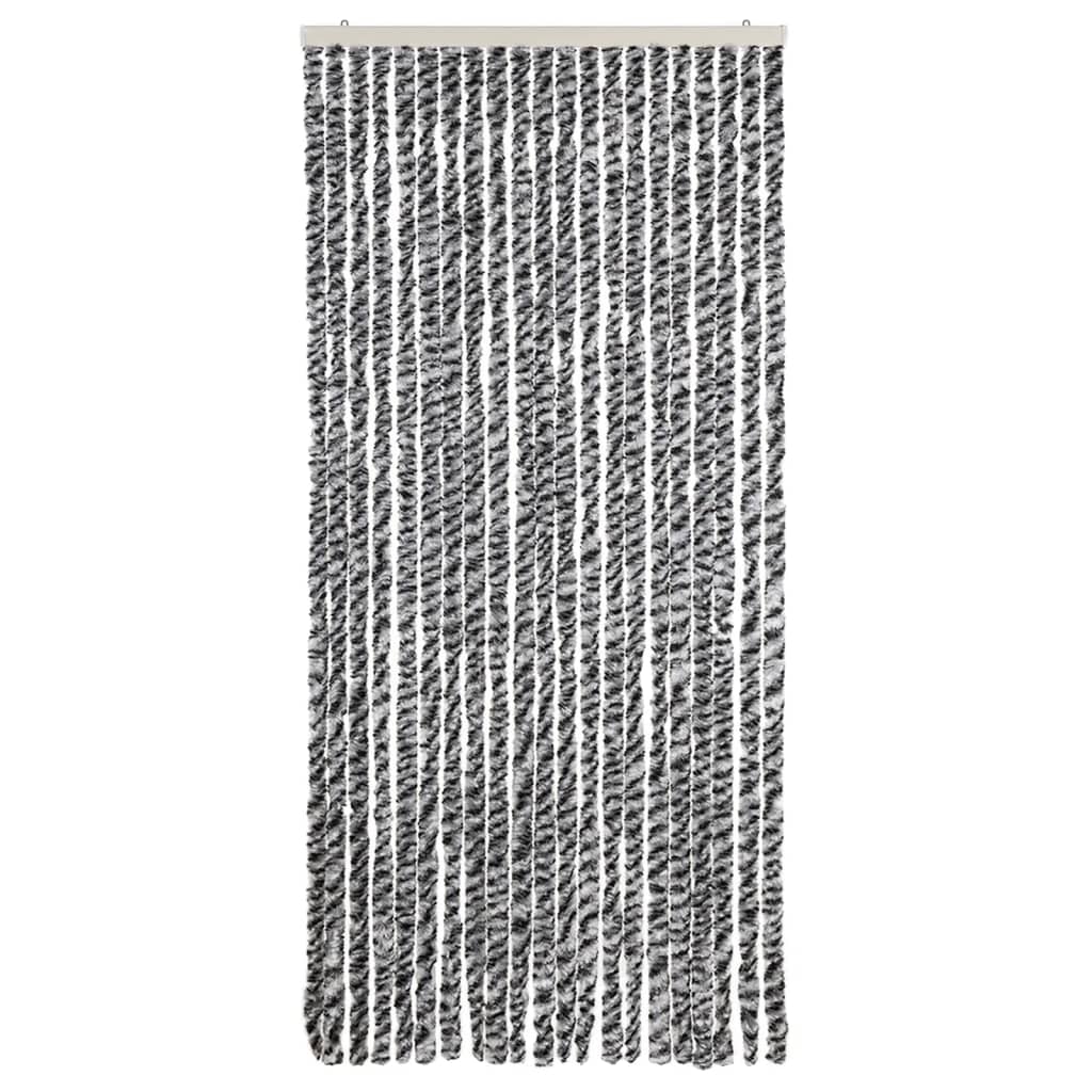 Zastor protiv insekata sivi i crno-bijeli 90 x 220 cm šenil