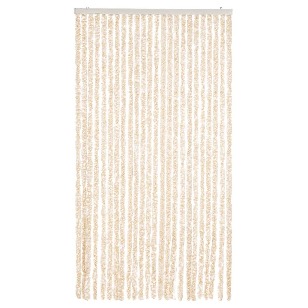 Zastor protiv muha bež i bijeli 100 x 230 cm od šenila