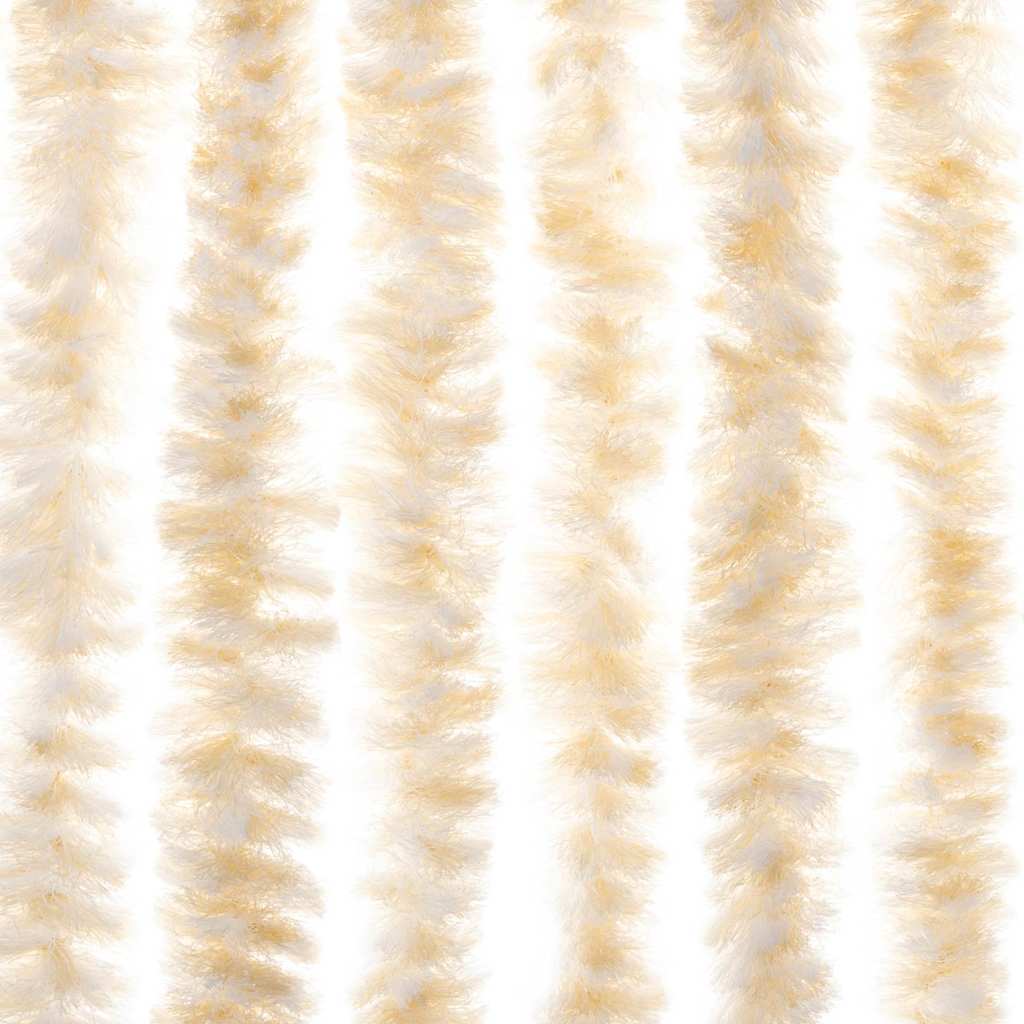 Zastor protiv muha bež i bijeli 100 x 230 cm od šenila