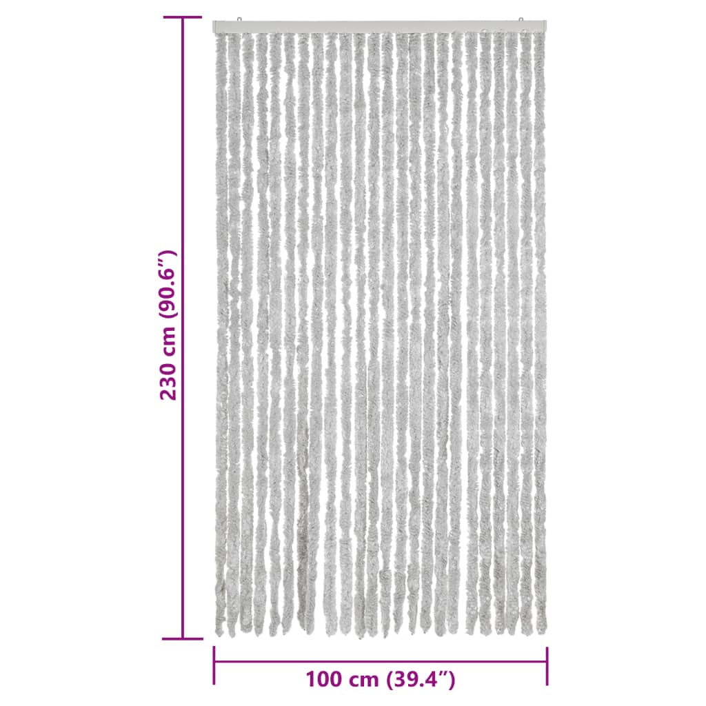 Zastor protiv muha sivi 100 x 230 cm od šenila