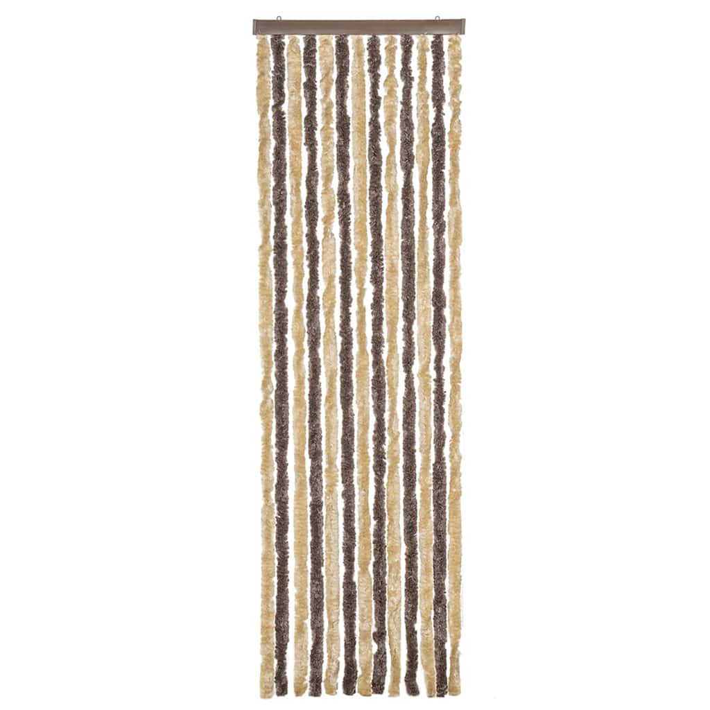 Zastor protiv muha tamnosmeđi i bež 56x185 cm od šenila