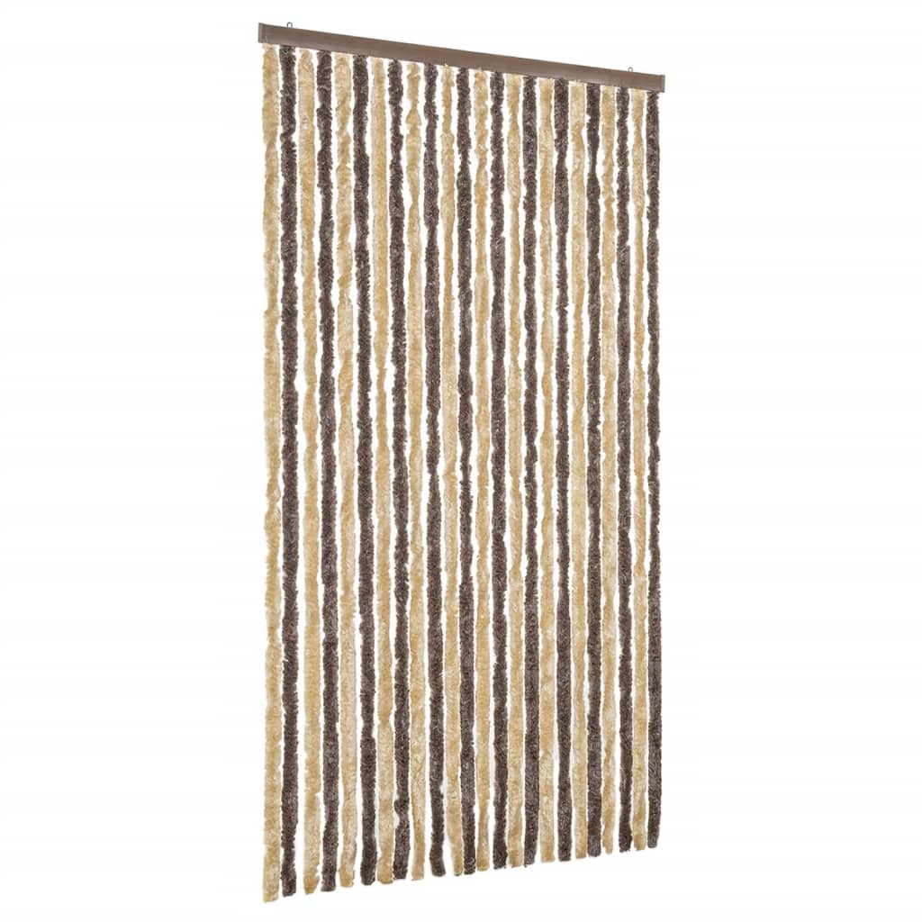 Zastor protiv muha tamnosmeđi i bež 100 x 200 cm od šenila