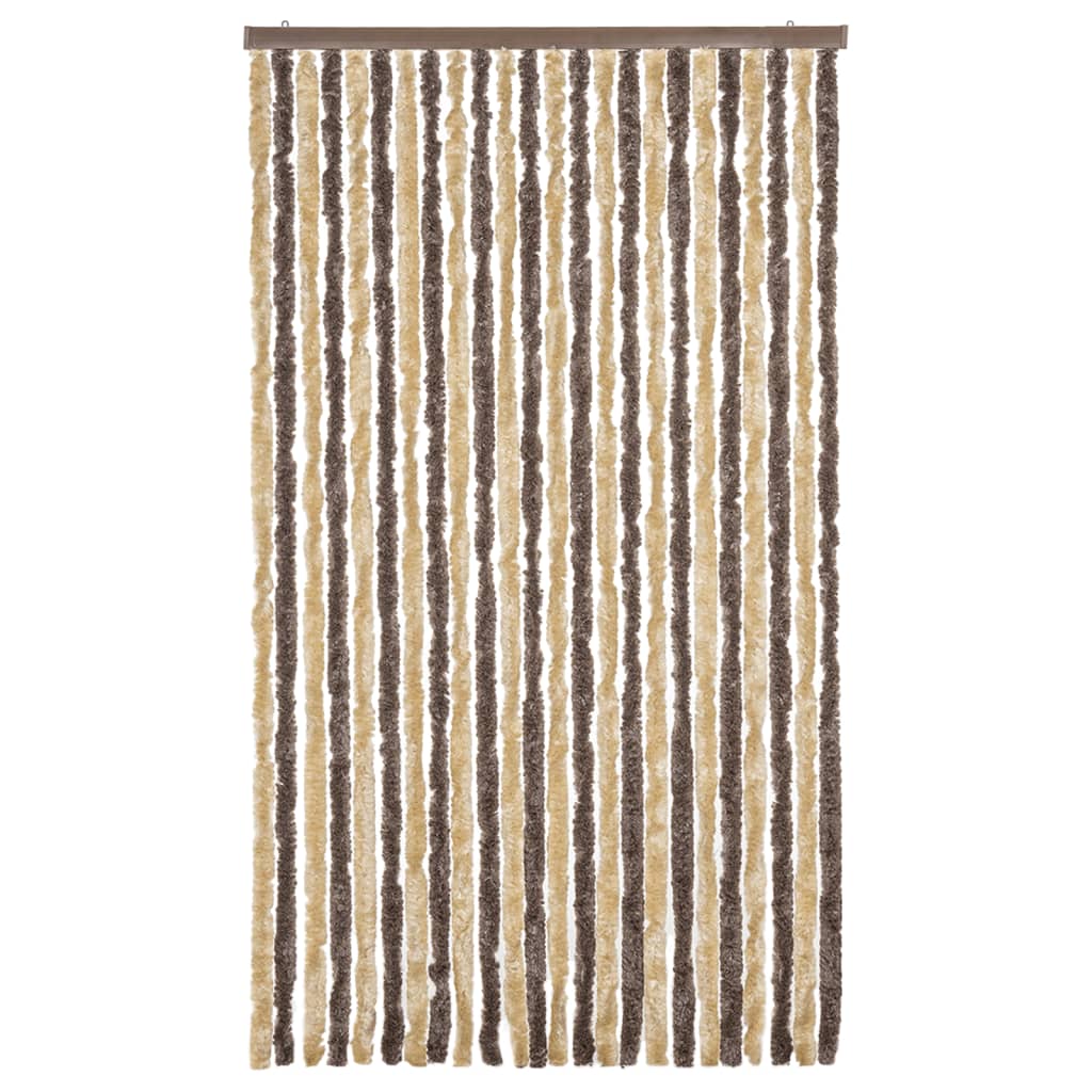 Zastor protiv muha tamnosmeđi i bež 100 x 200 cm od šenila