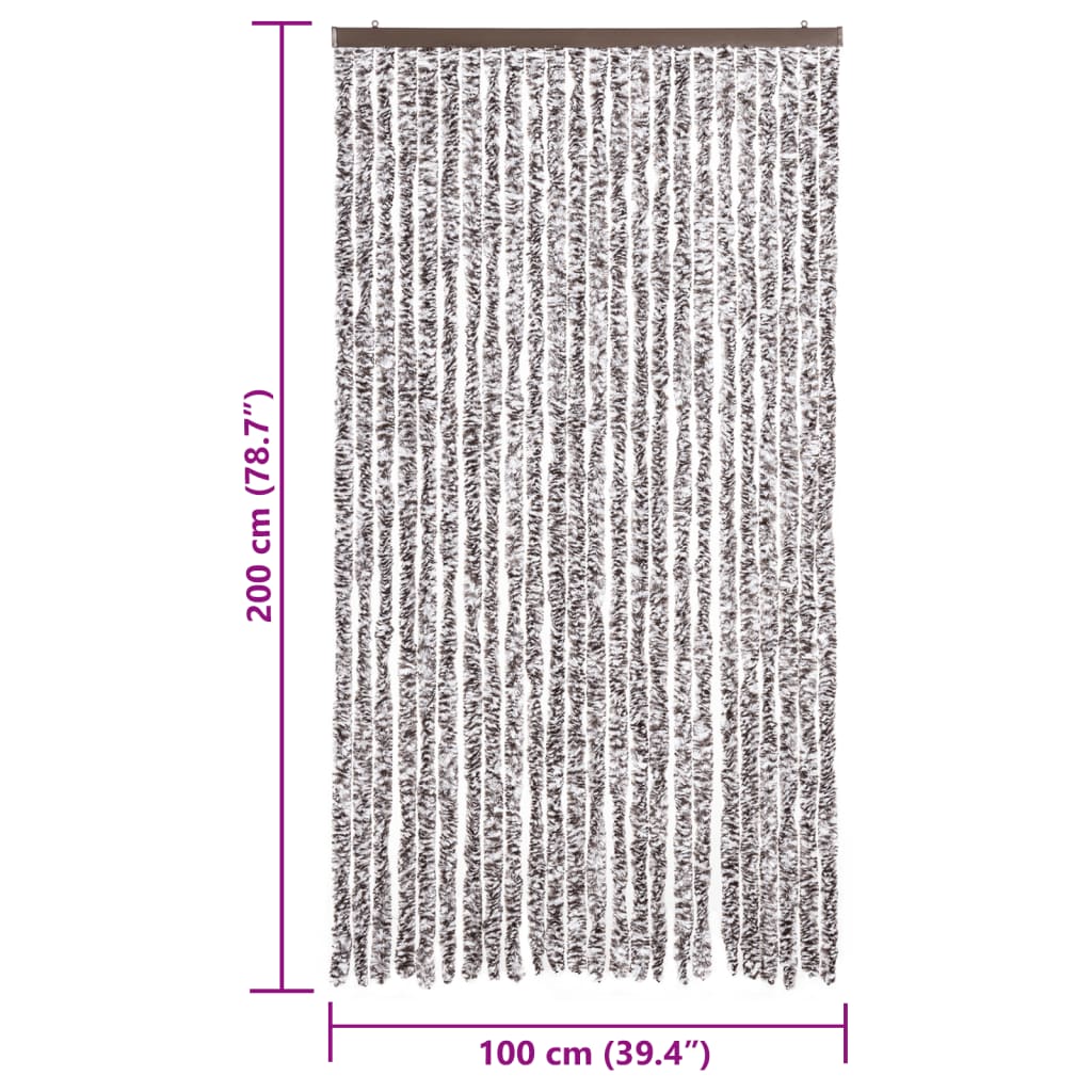 Zastor protiv muha smeđa i bež 100 x 200 cm od šenila