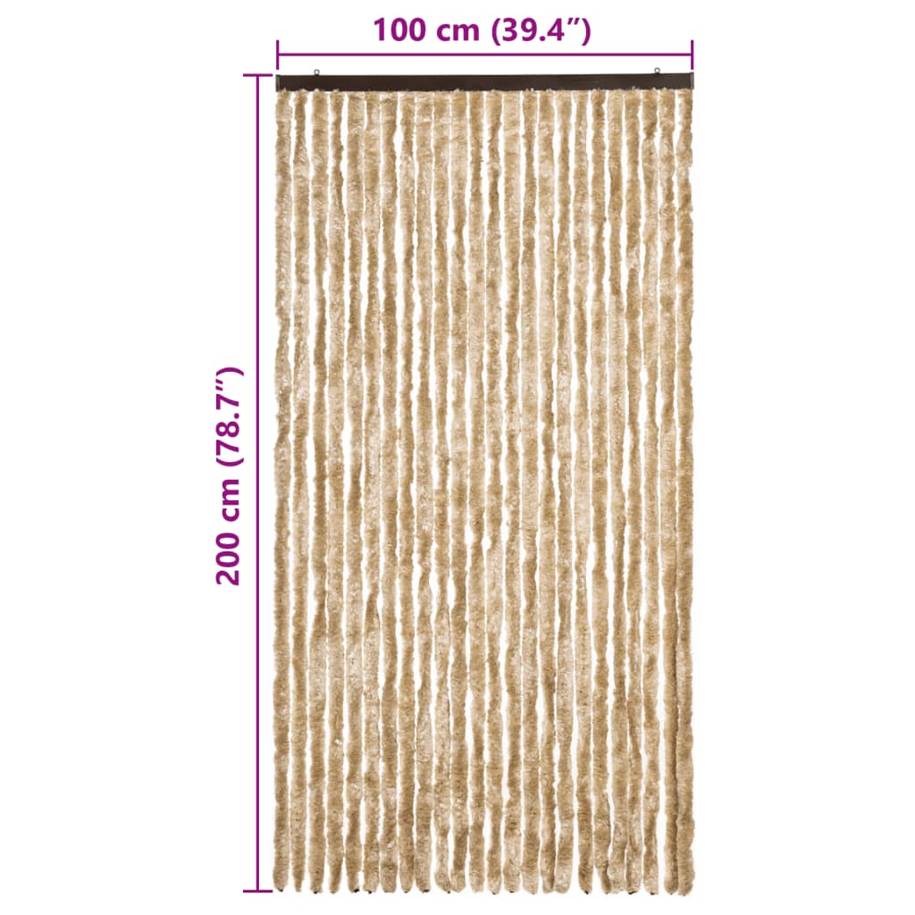 Zastor protiv muha bež 100 x 200 cm od šenila