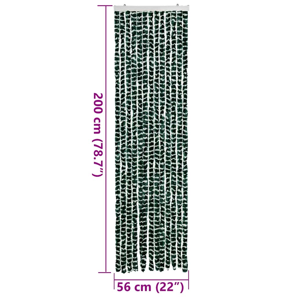 Zastor protiv muha zelena i bijela 56 x 200 cm od šenila