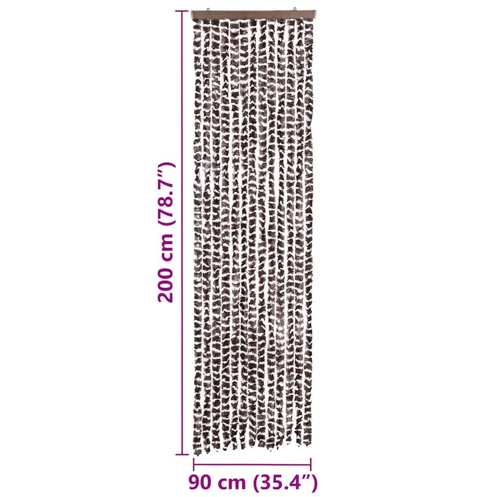 Zastor protiv muha bež i smeđa 56 x 200 cm od šenila