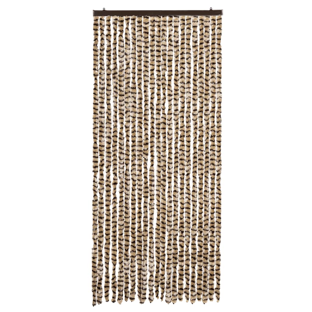 Zastor protiv muha bež i smeđa 90 x 200 cm od šenila