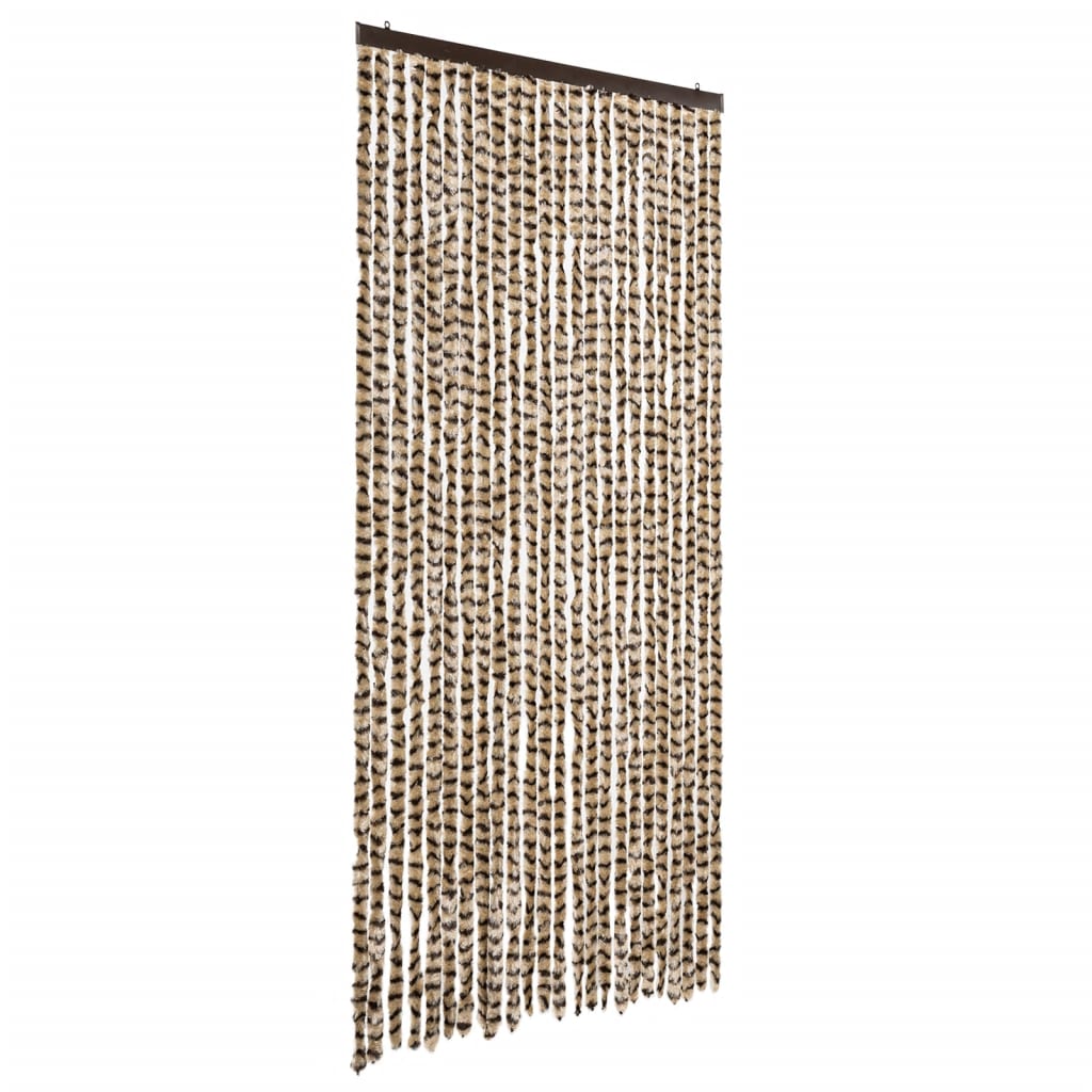 Zastor protiv muha bež i smeđa 100 x 230 cm od šenila