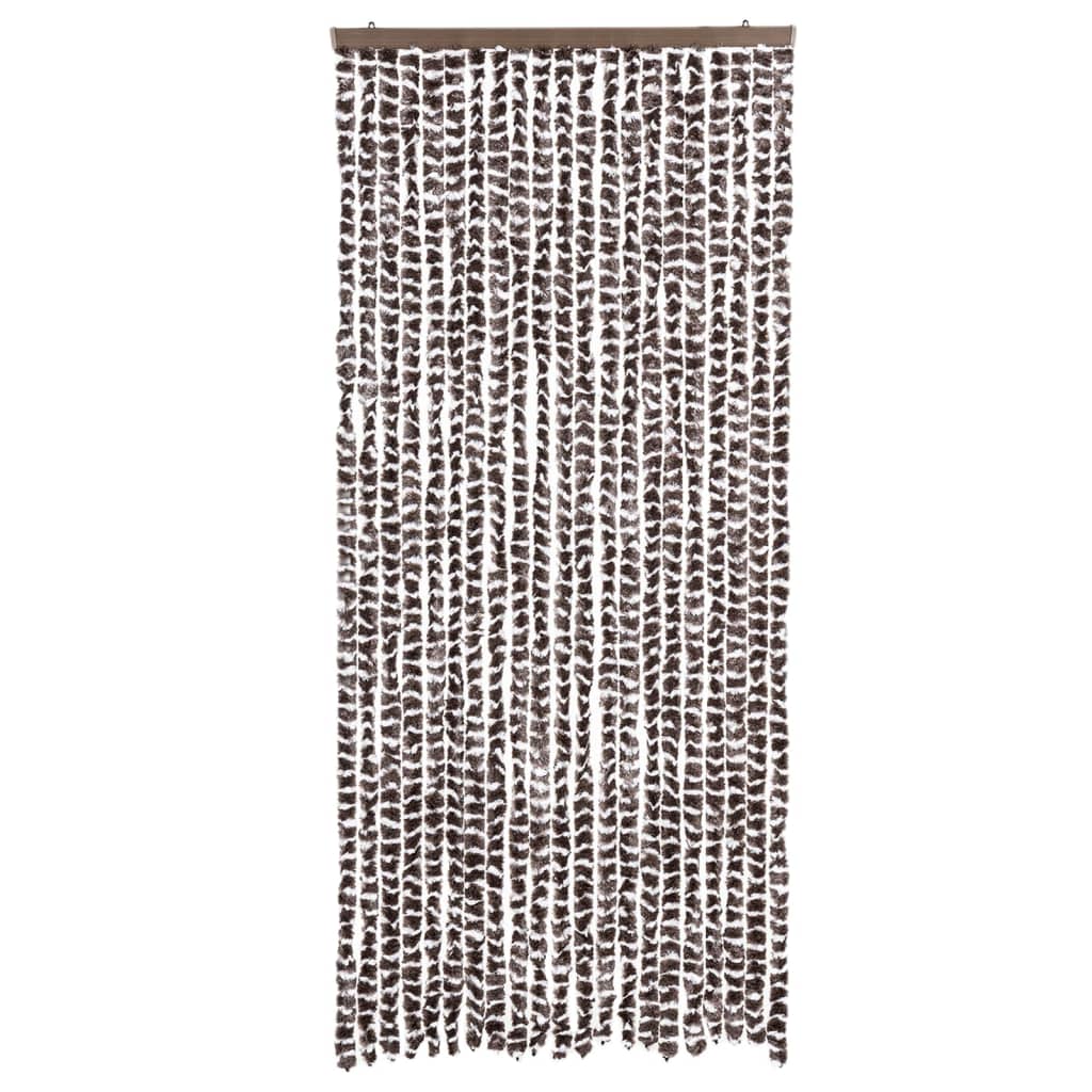 Zastor protiv muha smeđa i bijela 90 x 200 cm od šenila