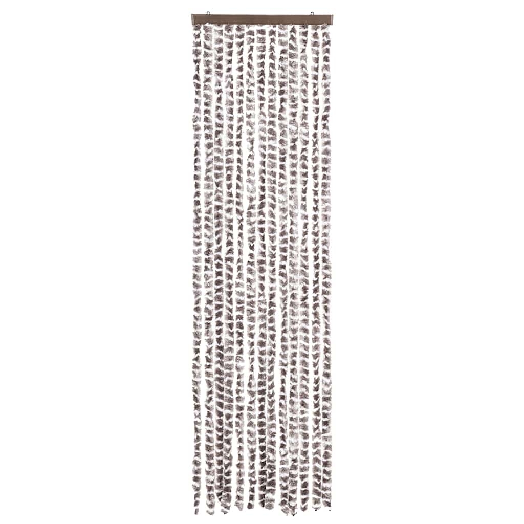 Zastor protiv muha Smeđesiva i bijeli 56 x 200 cm od šenila