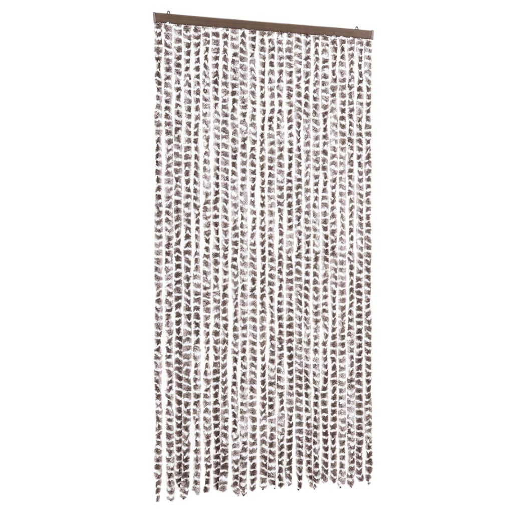 Zastor protiv muha Smeđesiva i bijeli 100 x 200 cm od šenila