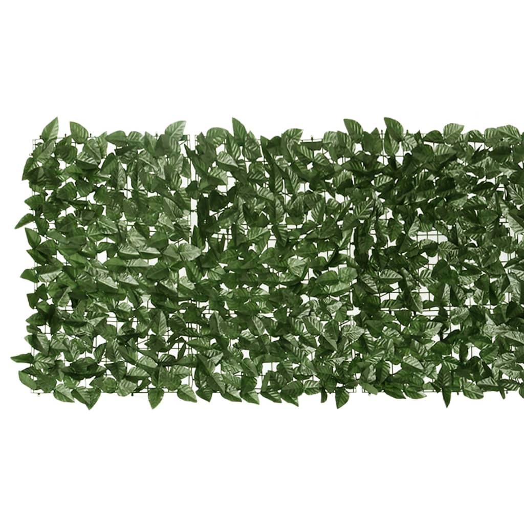 Balkonski zaslon za privatnost s tamnozelenim lišćem 600x75 cm