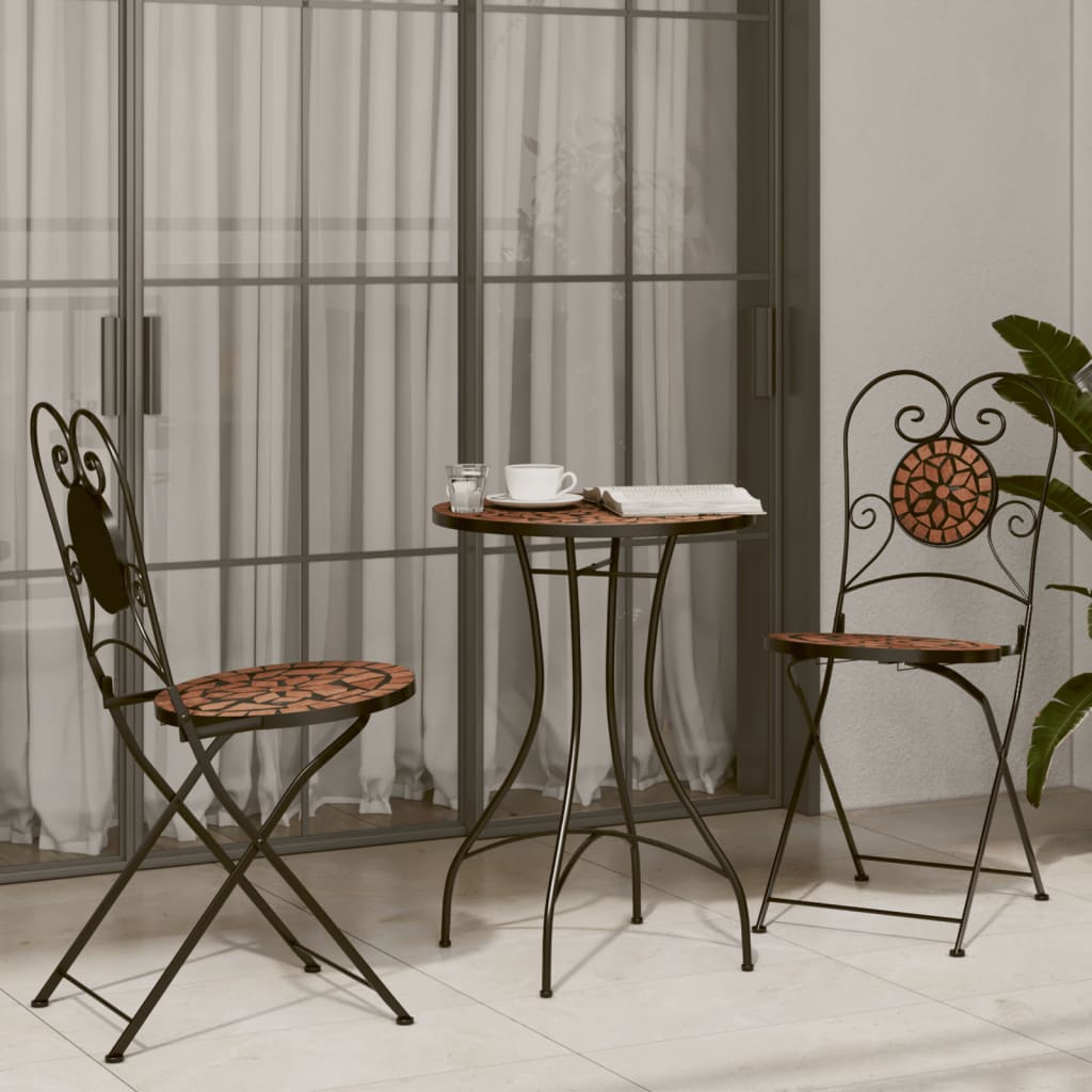 Bistro stolić s mozaikom terakota Ø 50 x 70 cm keramički