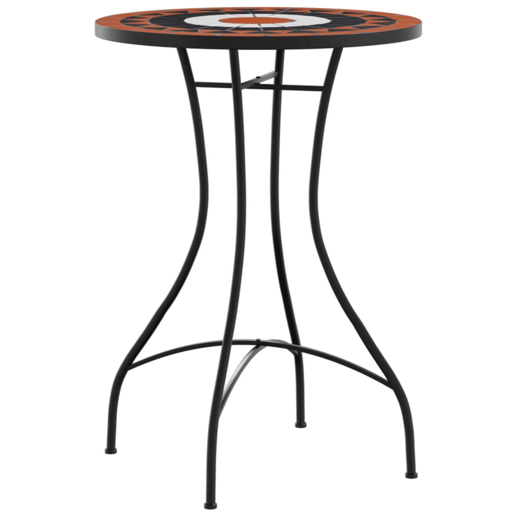 Bistro stolić s mozaikom boja cigle i bijela Ø50x70cm keramički