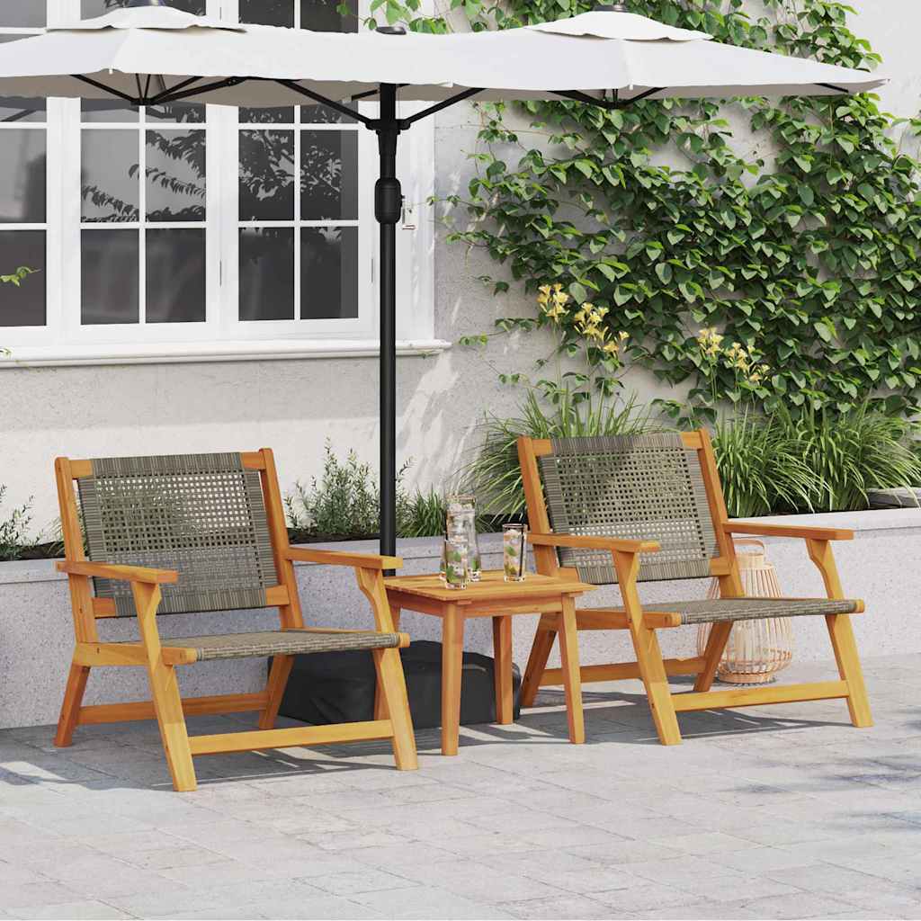 Vrtni namještaj 2 pcs Siva 67 x 78 x 73 cm Čvrsto drvo akacije