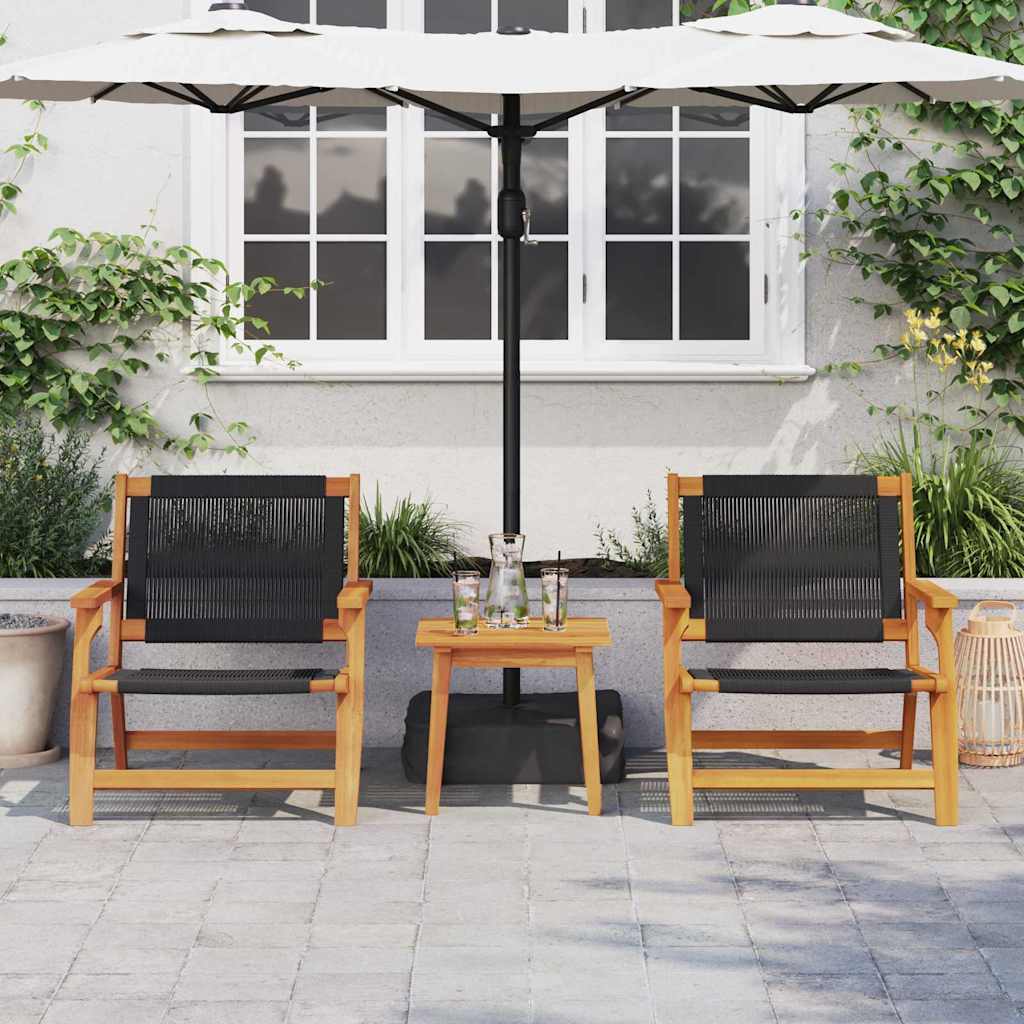 Vrtni namještaj 2 pcs Crna 67 x 76 x 73 cm Čvrsto drvo akacije