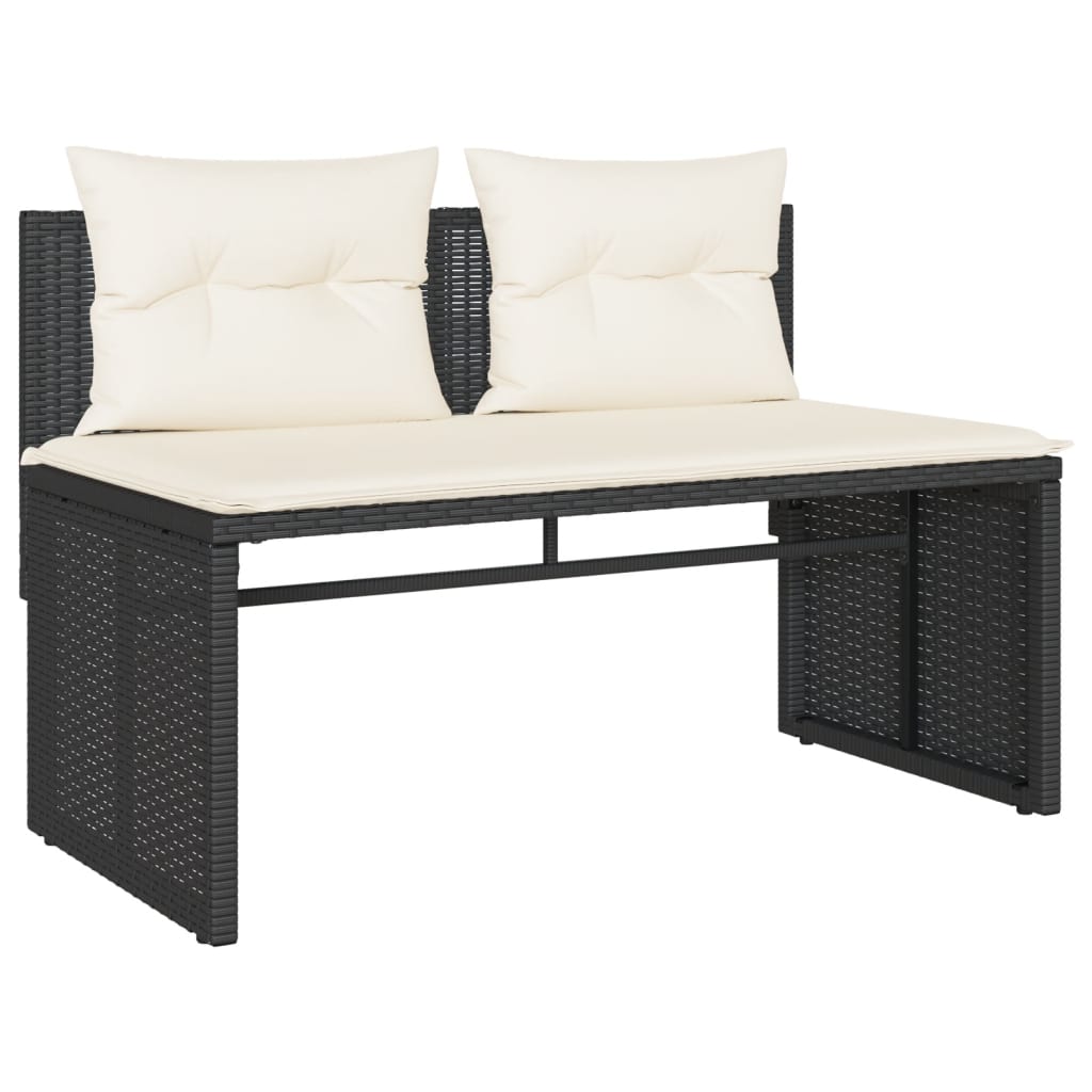 4-dijelni set vrtnih sofa od poliratana s jastucima crni