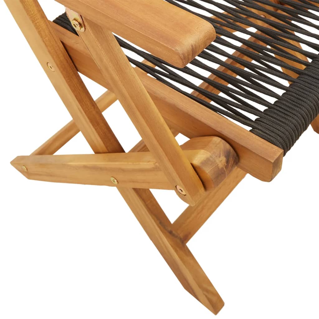Vrtne stolice 2 kom crne od drva bagrema i polipropilena