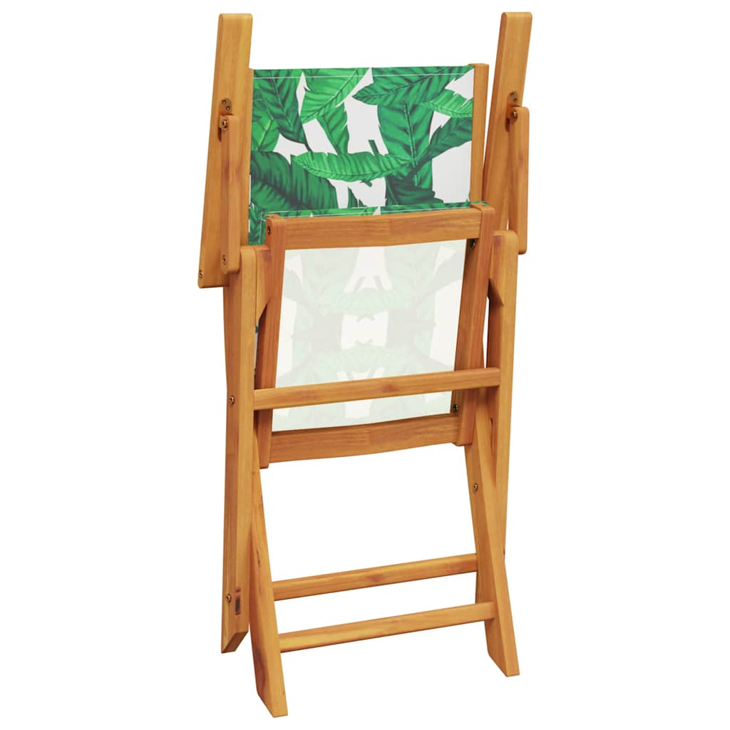 Vrtne stolice 2 kom s uzorkom lišća od drva bagrema i tkanine