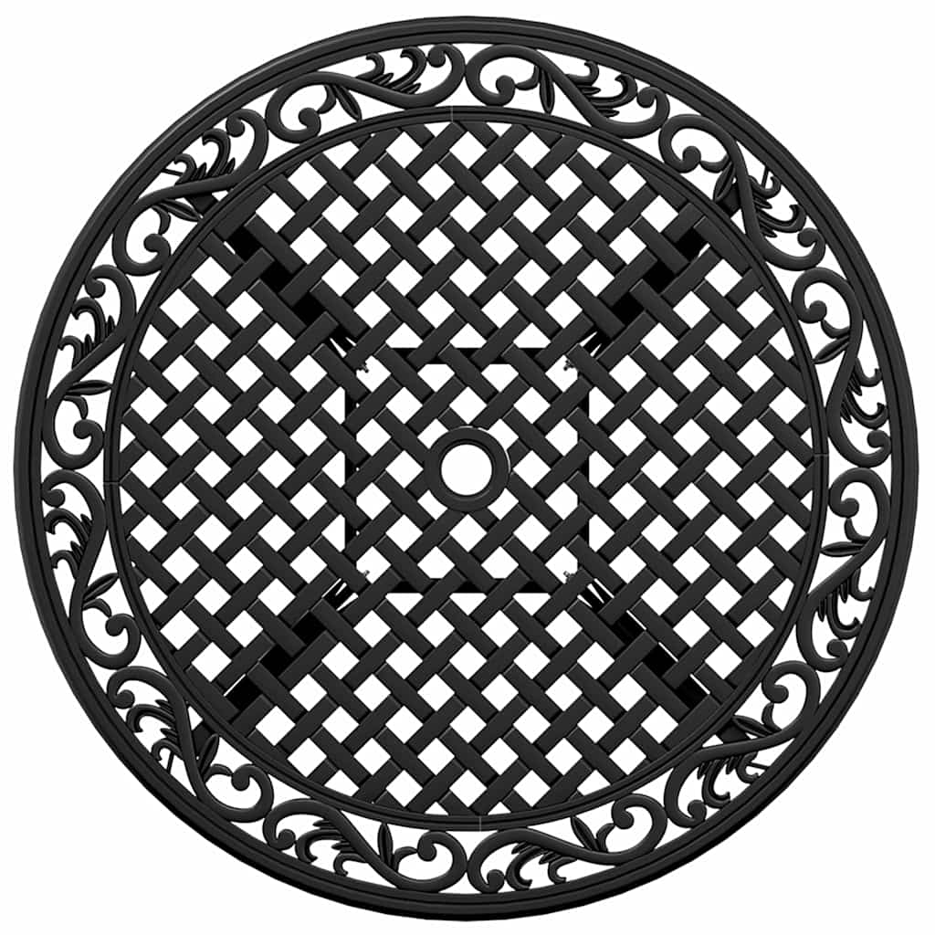 Vrtni stol crni Ø 90 x 75 cm od lijevanog aluminija