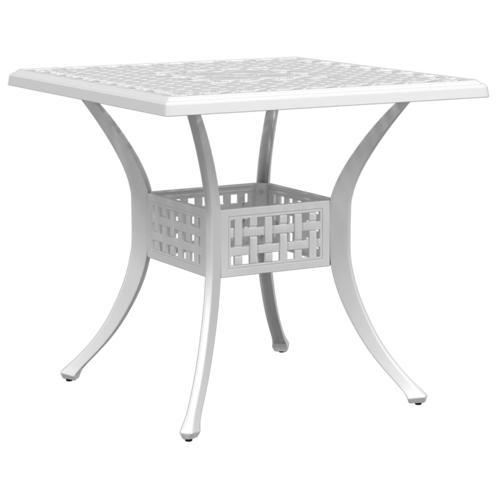 Vrtni stol bijeli 80x80x75 cm od lijevanog aluminija