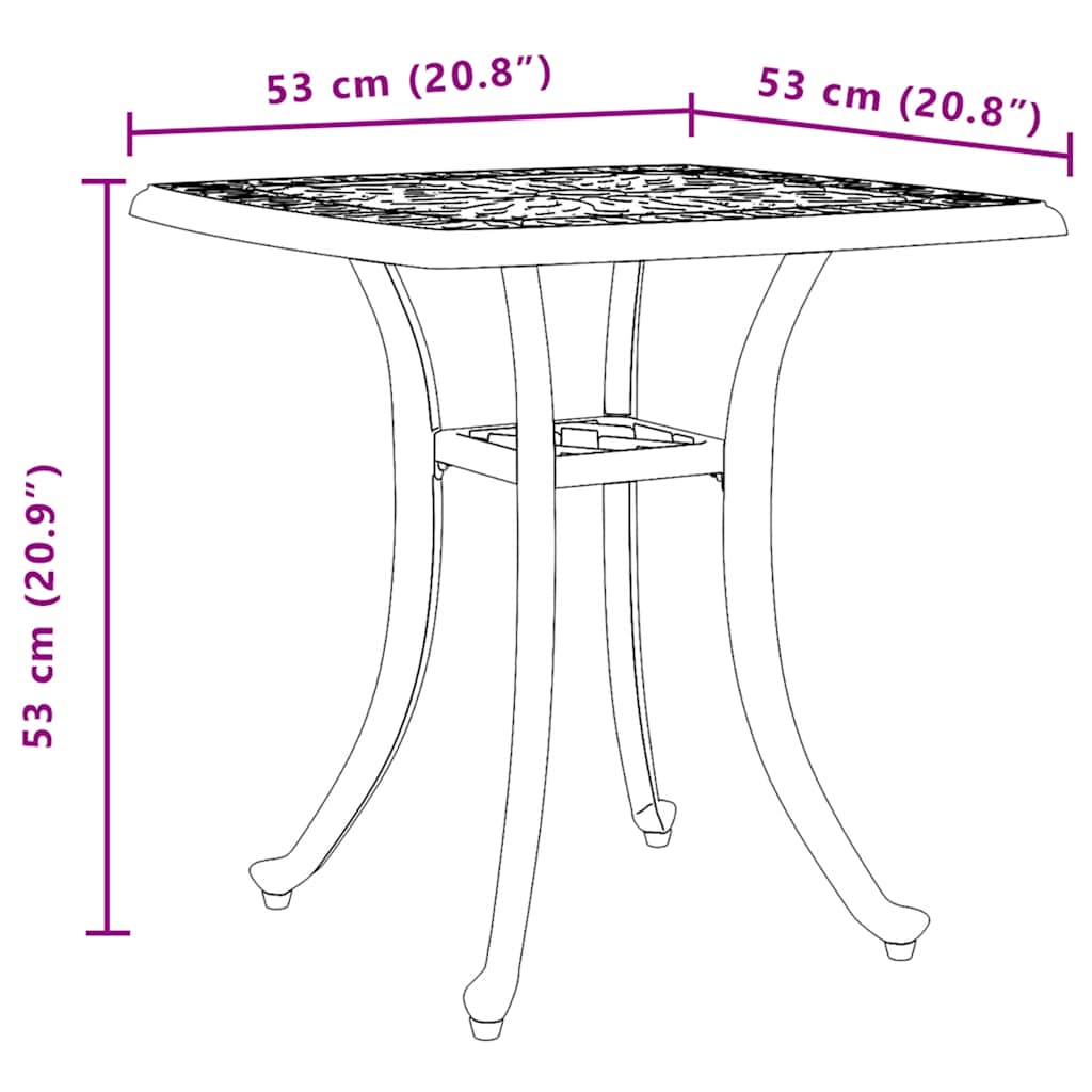 Vrtni stol bijeli 53 x 53 x 53 cm od lijevanog aluminija
