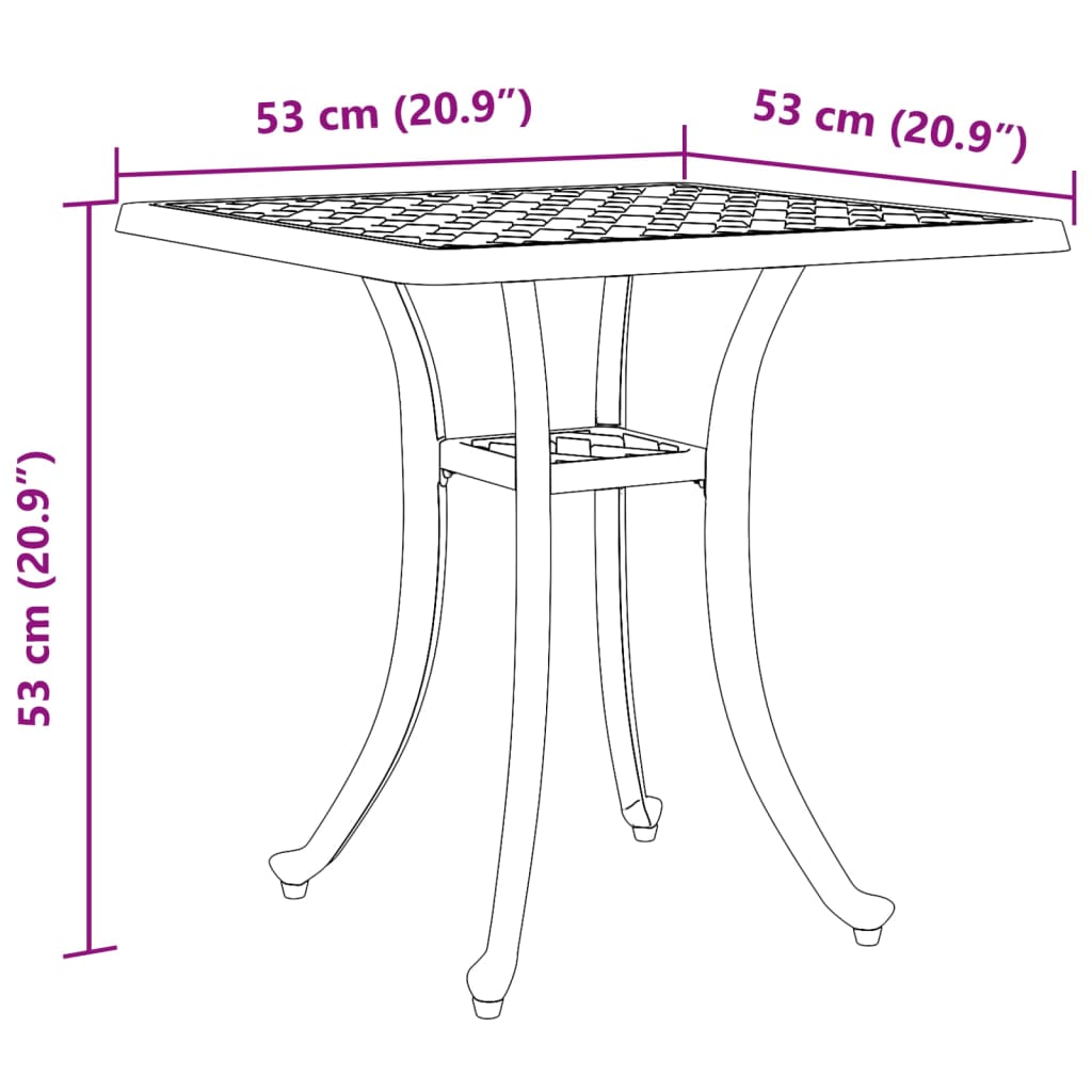 Vrtni stol zeleni 53 x 53 x 53 cm od lijevanog aluminija