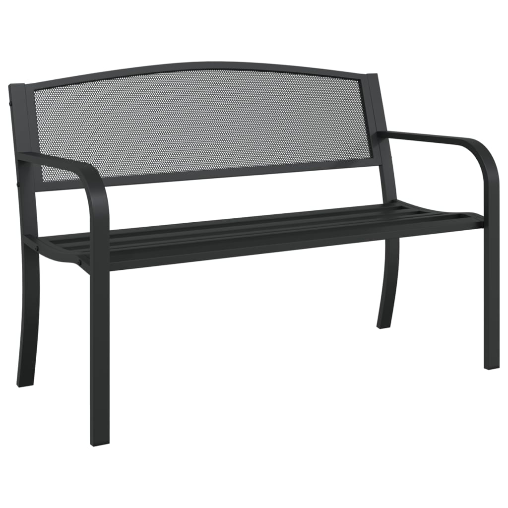 Vrtna klupa 119 cm crna čelična