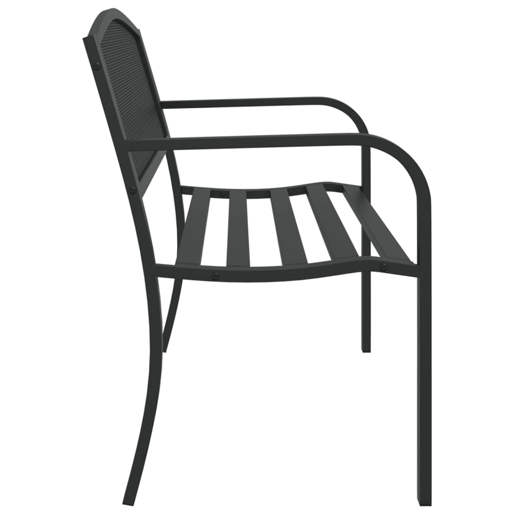 Vrtna klupa 119 cm crna čelična