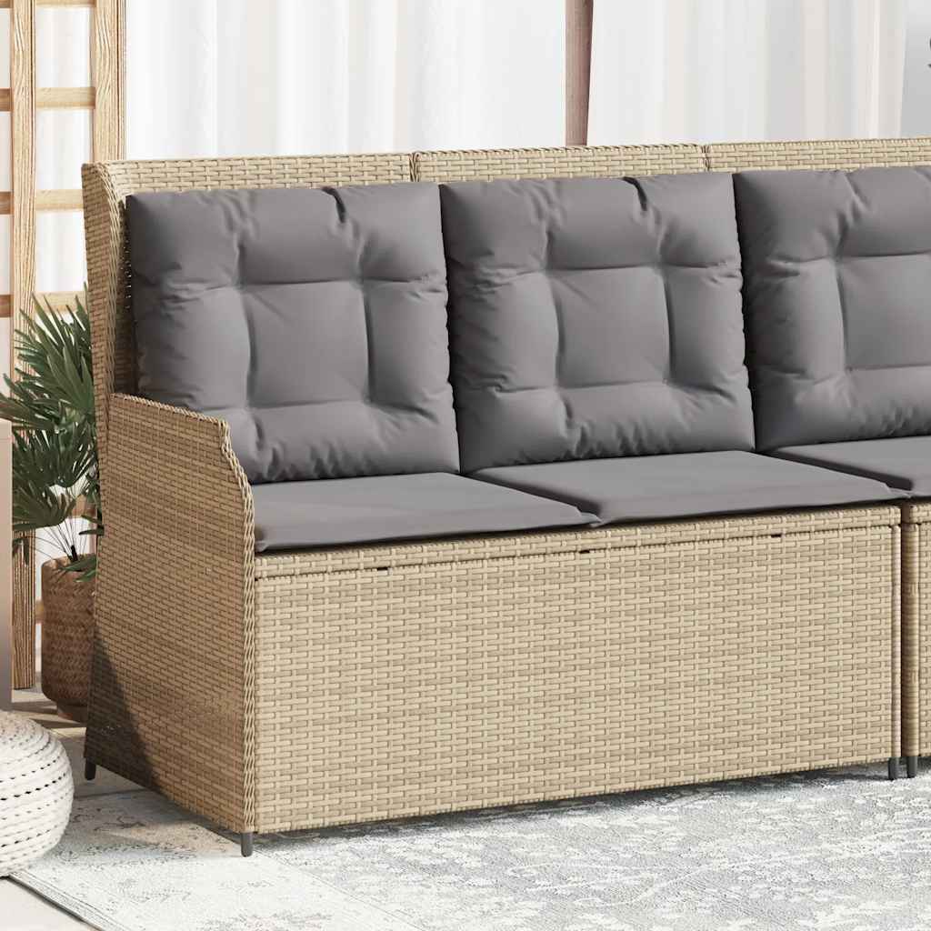 Nagibna vrtna sofa s jastucima od poliratana