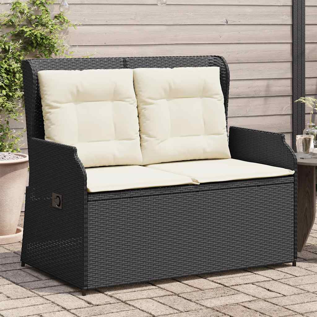 Nagibna vrtna sofa s jastucima od poliratana